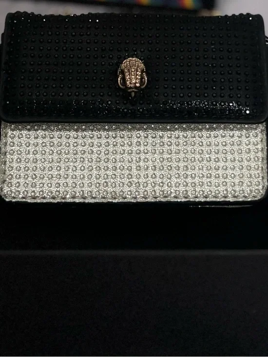 Kurt Geiger London NWT Micro Kensington Black/White Rhinestone Crossbody in Box - Picture 2 of 10
